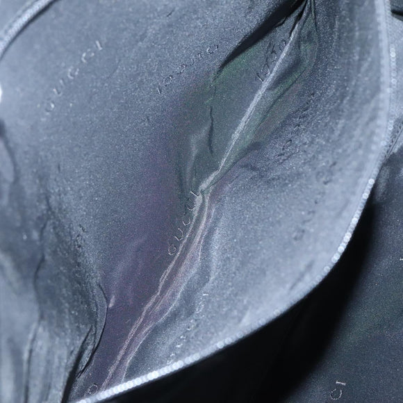 GUCCI Jackie Shoulder Bag Nylon Leather Black Silver 002 1074 Auth bs28878