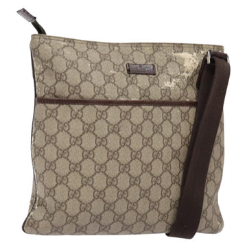 GUCCI GG Supreme Shoulder Bag PVC Beige Gold 141626 Auth bs28880