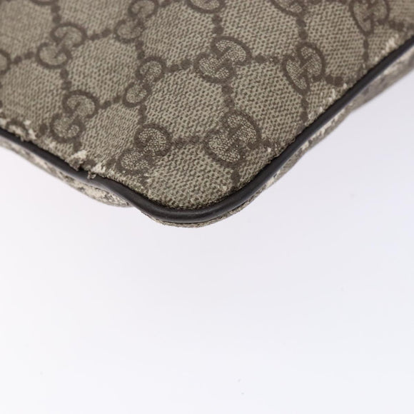 GUCCI GG Supreme Shoulder Bag PVC Beige Gold 141626 Auth bs28880