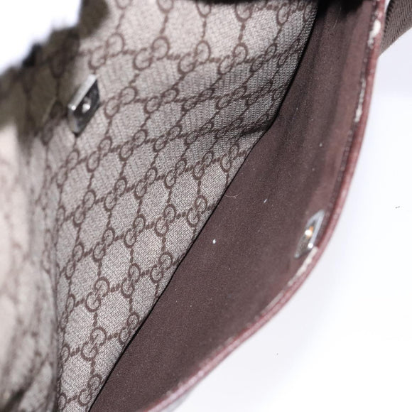 GUCCI GG Supreme Shoulder Bag PVC Beige Gold 141626 Auth bs28880