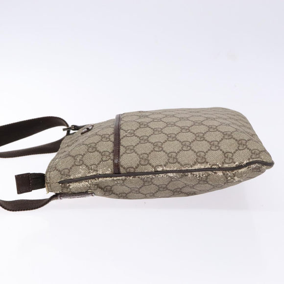 GUCCI GG Supreme Shoulder Bag PVC Beige Gold 141626 Auth bs28880