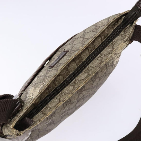 GUCCI GG Supreme Shoulder Bag PVC Beige Gold 141626 Auth bs28880