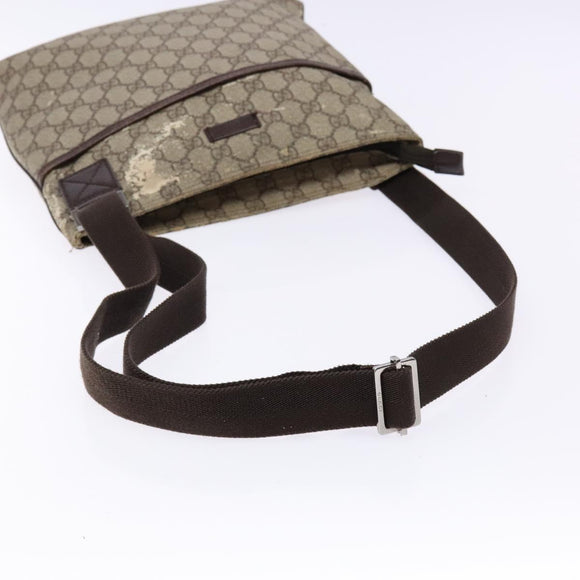 GUCCI GG Supreme Shoulder Bag PVC Beige Gold 141626 Auth bs28880