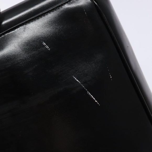 GUCCI Hand Bag Enamel Black Silver 002 2865 1313 Auth bs28882