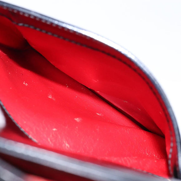 GUCCI Hand Bag Enamel Black Silver 002 2865 1313 Auth bs28882