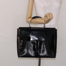 GUCCI Hand Bag Enamel Black Silver 002 2865 1313 Auth bs28882-23
