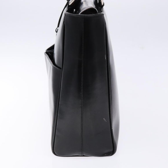 GUCCI Hand Bag Enamel Black Silver 002 2865 1313 Auth bs28882