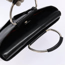 GUCCI Hand Bag Enamel Black Silver 002 2865 1313 Auth bs28882-6