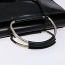 GUCCI Hand Bag Enamel Black Silver 002 2865 1313 Auth bs28882-7