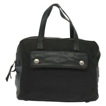 PRADA Hand Bag Nylon Leather Black Silver Auth bs28884 - 0