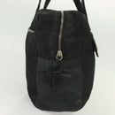 PRADA Hand Bag Nylon Leather Black Silver Auth bs28884-3