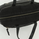 PRADA Hand Bag Nylon Leather Black Silver Auth bs28884-6