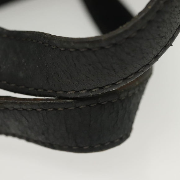 PRADA Hand Bag Nylon Leather Black Silver Auth bs28884