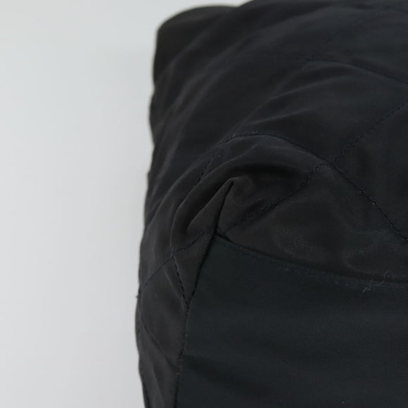 PRADA Chain Shoulder Bag Nylon Navy Gold Auth bs28886