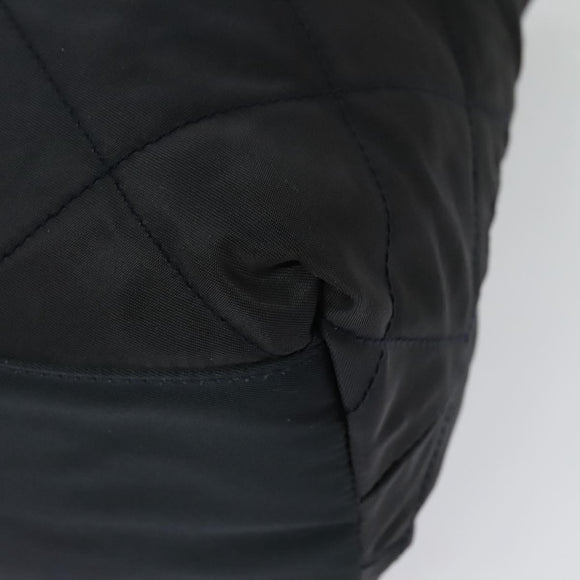 PRADA Chain Shoulder Bag Nylon Navy Gold Auth bs28886