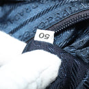 PRADA Chain Shoulder Bag Nylon Navy Gold Auth bs28886-12