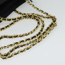 PRADA Chain Shoulder Bag Nylon Navy Gold Auth bs28886-7