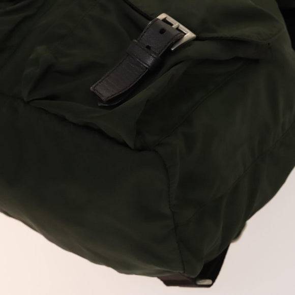 PRADA Backpack Nylon Khaki Silver Auth bs28888