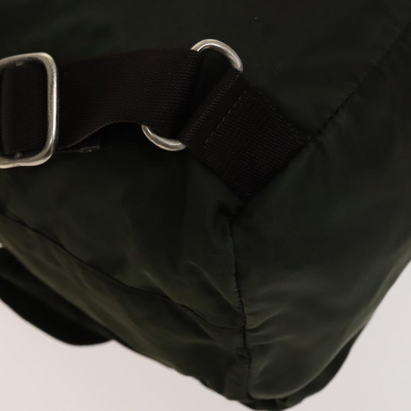 PRADA Backpack Nylon Khaki Silver Auth bs28888