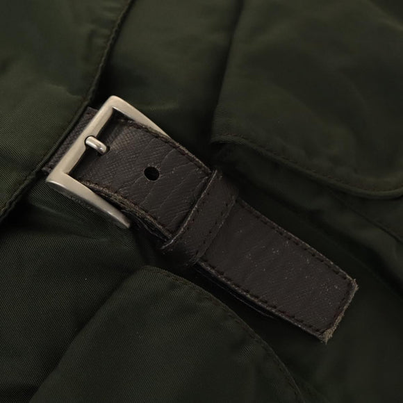 PRADA Backpack Nylon Khaki Silver Auth bs28888