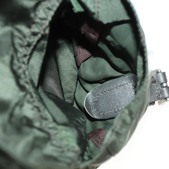 PRADA Backpack Nylon Khaki Silver Auth bs28888
