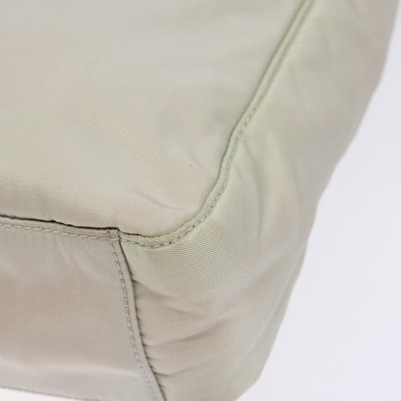 PRADA Tote Bag Nylon White Silver Auth bs28890