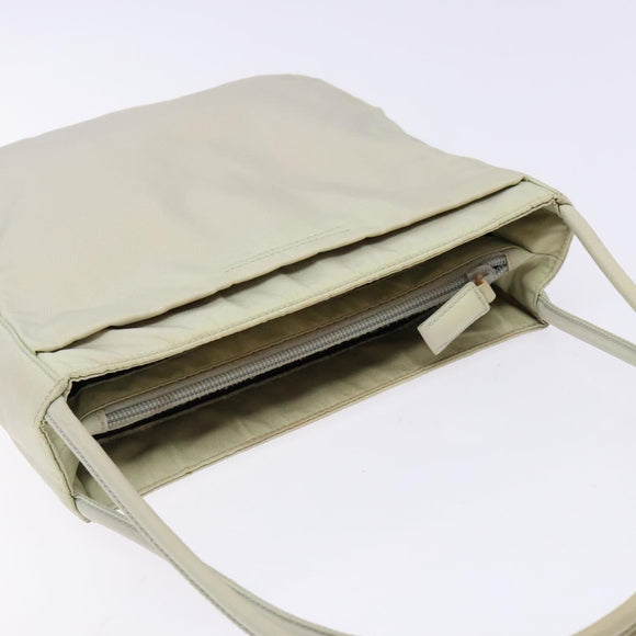 PRADA Tote Bag Nylon White Silver Auth bs28890