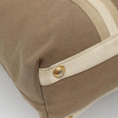PRADA Hand Bag Canvas 2way Beige Gold Auth bs28891-16