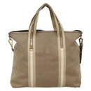 PRADA Hand Bag Canvas 2way Beige Gold Auth bs28891-2