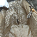 PRADA Hand Bag Canvas 2way Beige Gold Auth bs28891-21