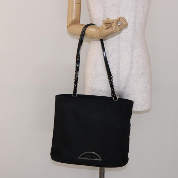 Christian Dior Tote Bag Nylon Black Auth bs28900