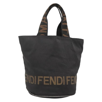 FENDI Hand Bag Black Brown gold Auth bs28903