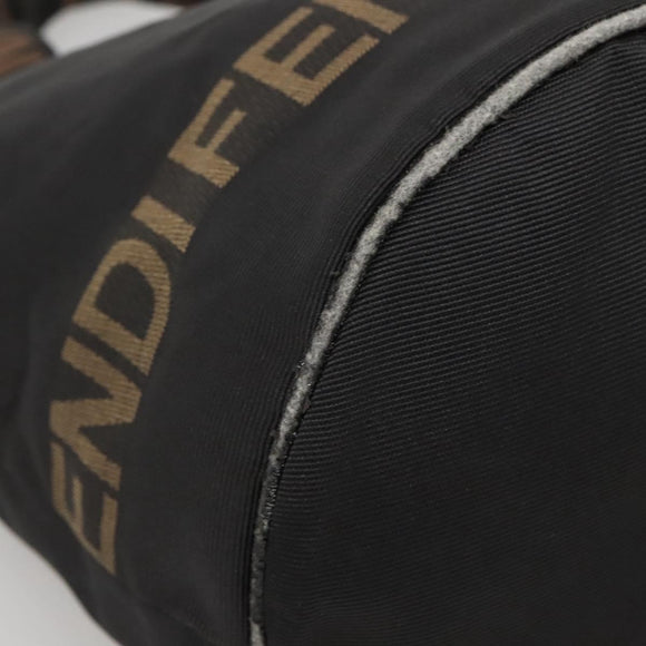 FENDI Hand Bag Black Brown gold Auth bs28903