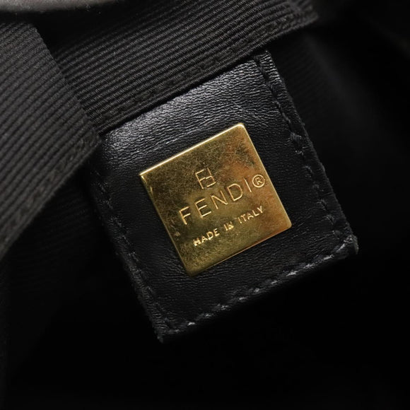 FENDI Hand Bag Black Brown gold Auth bs28903