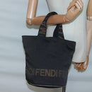 FENDI Hand Bag Black Brown gold Auth bs28903-19