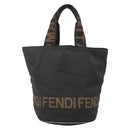 FENDI Hand Bag Black Brown gold Auth bs28903-2