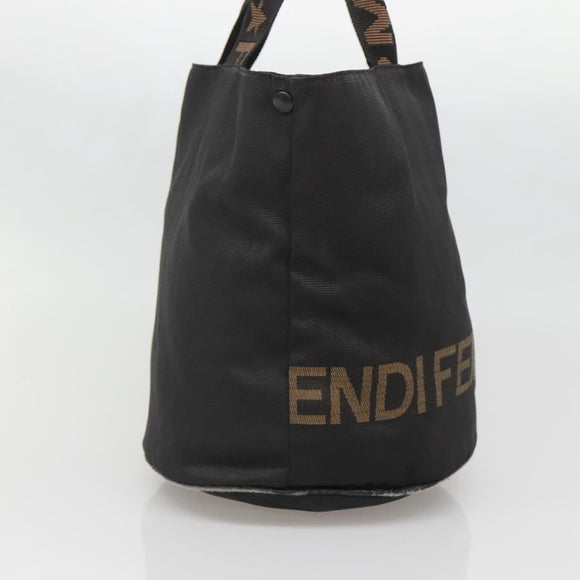 FENDI Hand Bag Black Brown gold Auth bs28903