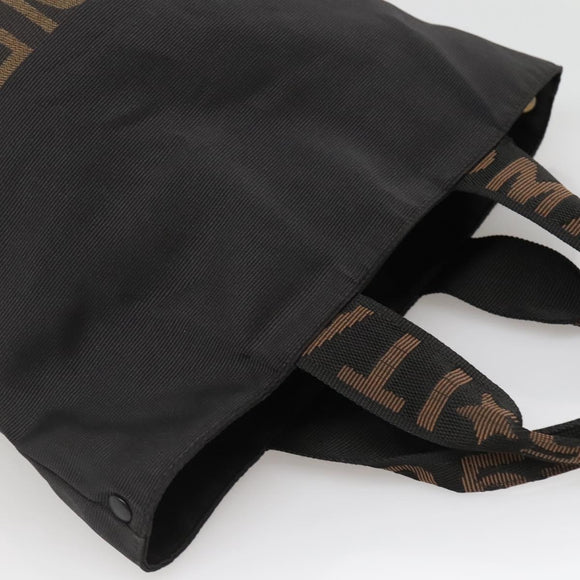 FENDI Hand Bag Black Brown gold Auth bs28903