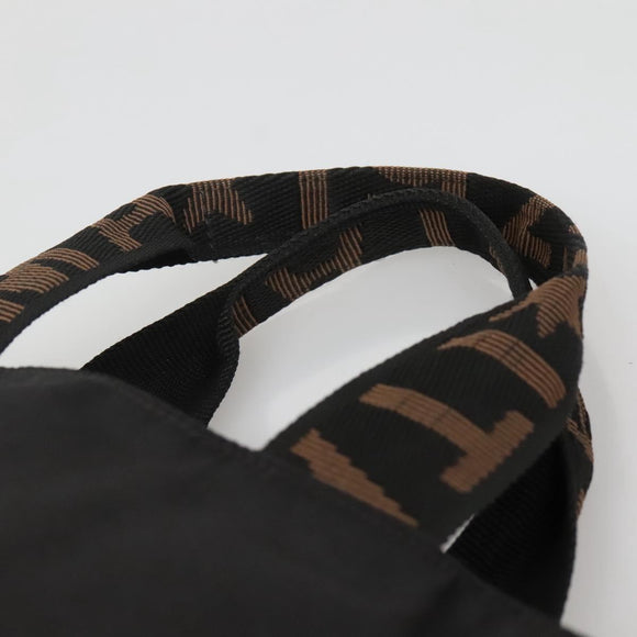 FENDI Hand Bag Black Brown gold Auth bs28903