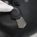 FENDI Hand Bag Leather Black Silver Auth bs28905-19