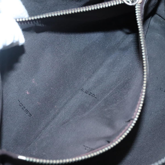 FENDI Hand Bag Leather Black Silver Auth bs28905