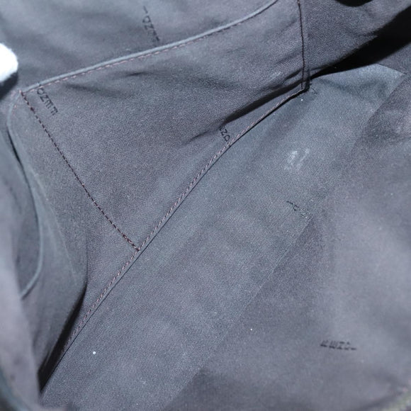 FENDI Hand Bag Leather Black Silver Auth bs28905