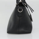 FENDI Hand Bag Leather Black Silver Auth bs28905-3
