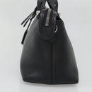 FENDI Hand Bag Leather Black Silver Auth bs28905-4