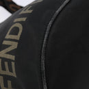 FENDI Hand Bag Canvas Black Brown gold Auth bs28908-14