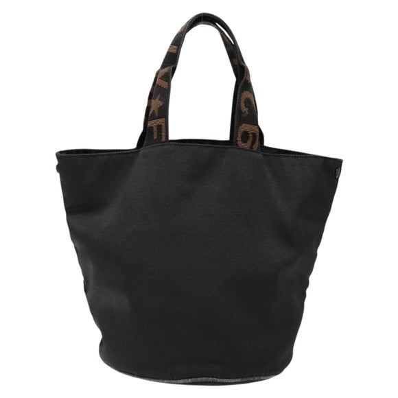FENDI Hand Bag Canvas Black Brown gold Auth bs28908