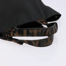 FENDI Hand Bag Canvas Black Brown gold Auth bs28908-7