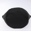 FENDI Hand Bag Canvas Black Brown gold Auth bs28908-5