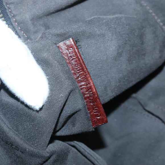 FENDI Zucchino Hand Bag Coated Canvas PVC Black Gold Auth bs28910