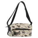 CHANEL Shoulder Bag Canvas White Black Silver CC Auth bs28912-1